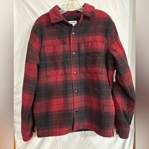 NWT Old Navy men’s small Sherpa lined red and black coat
